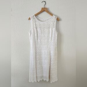 APT.9 White Lace Sleeveless Vacation Casual Midi Dress Medium